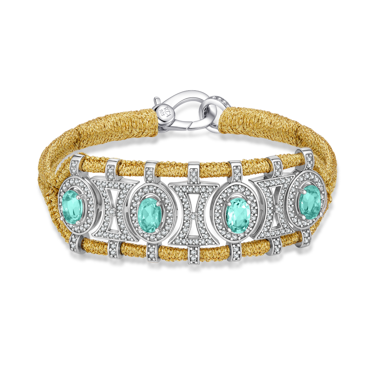 Olinda gold bracelet - Emeralds