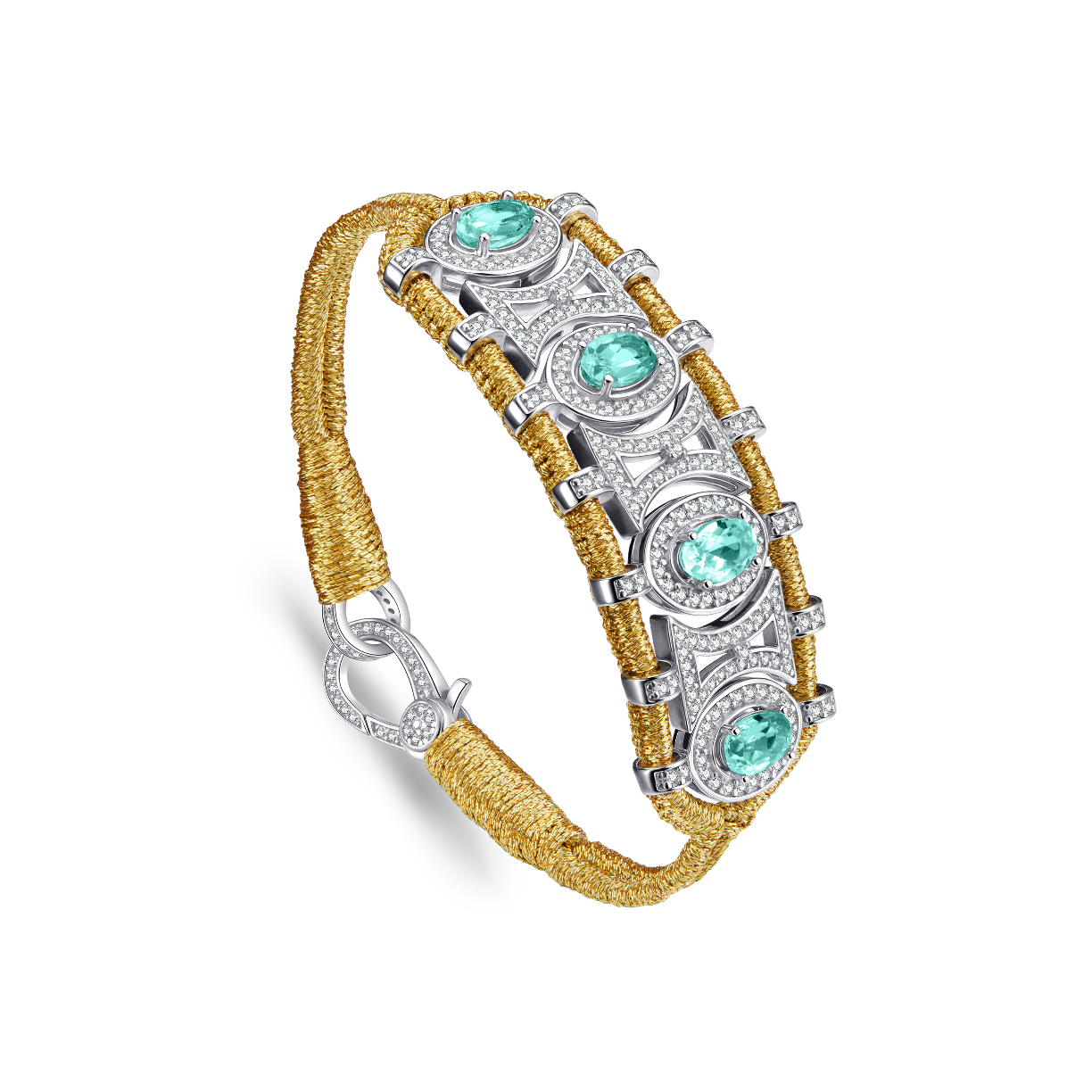 Olinda gold bracelet - Emeralds
