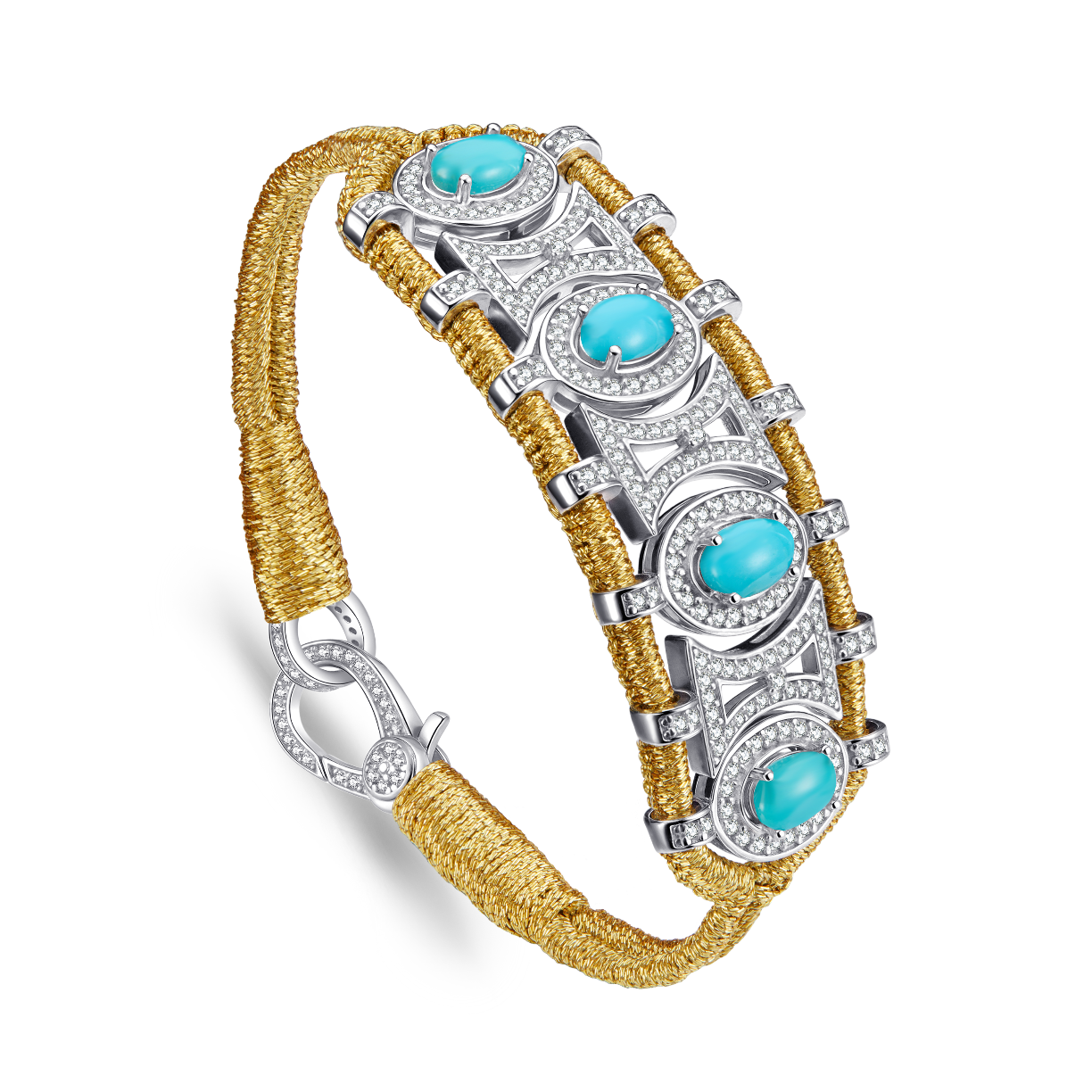 Olinda gold bracelet - Turquoises