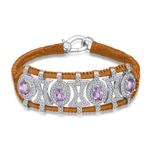 Olinda copper bracelet - Amethysts