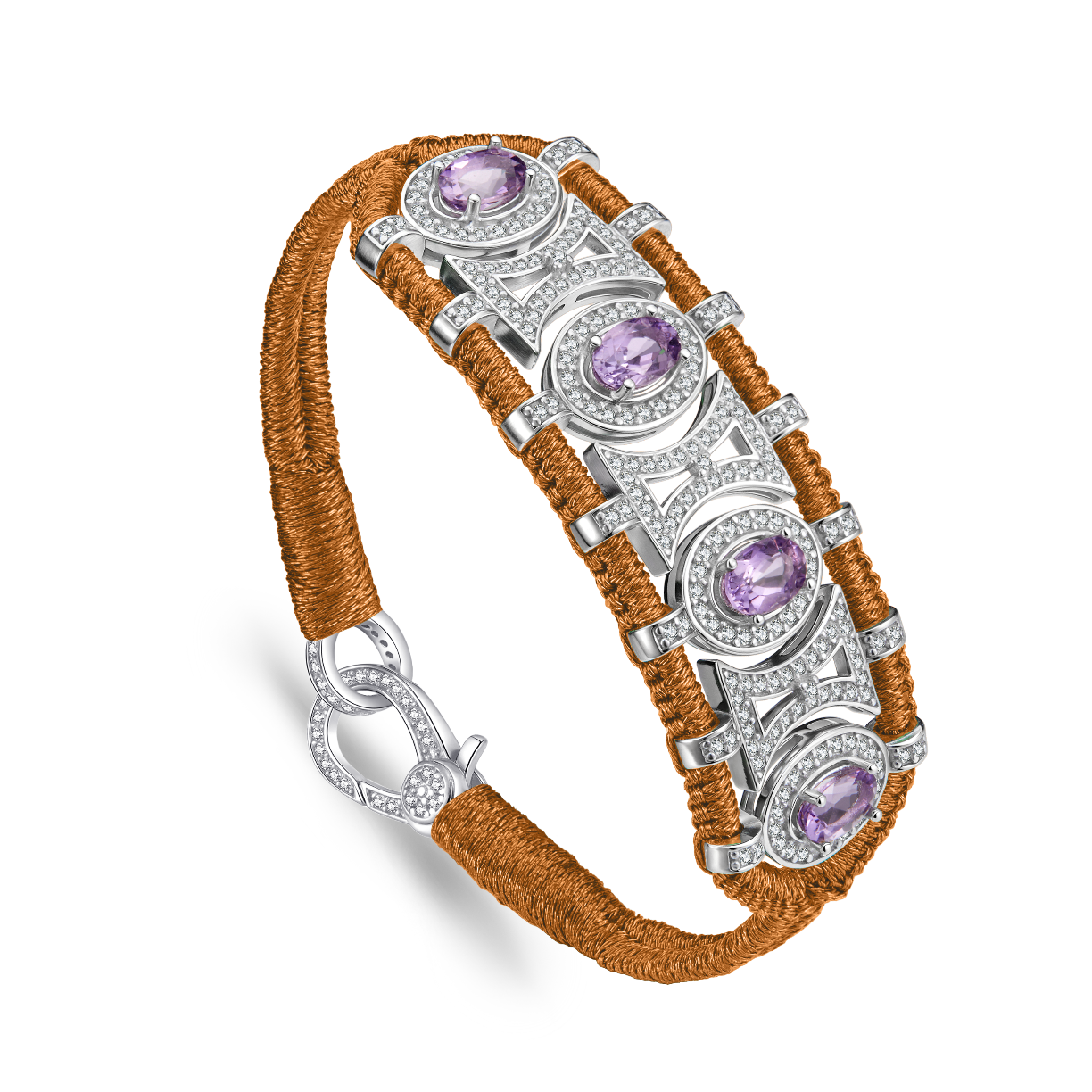 Olinda copper bracelet - Amethysts