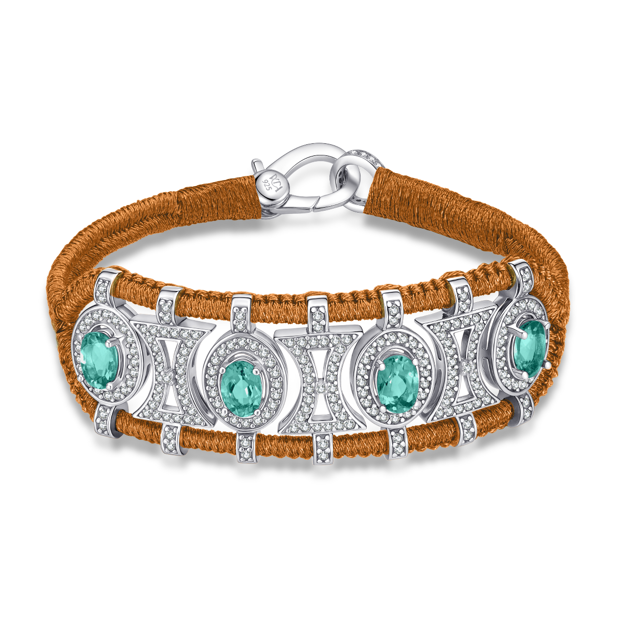 Olinda copper bracelet - Emeralds