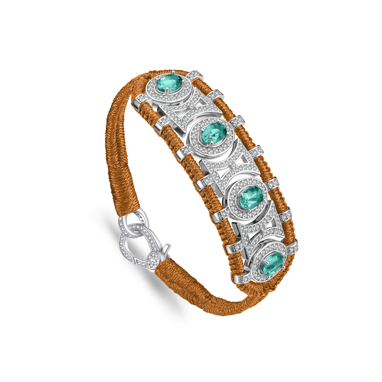 Olinda copper bracelet - Emeralds