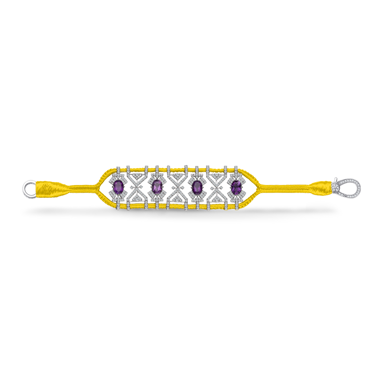 Bracelet Fortalezza Yellow - Amethysts