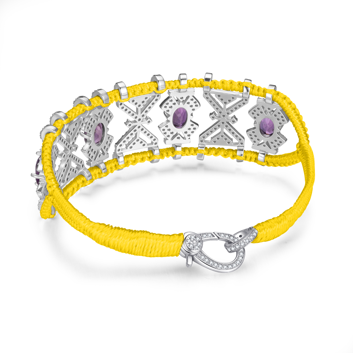 Bracelet Fortalezza Yellow - Amethysts