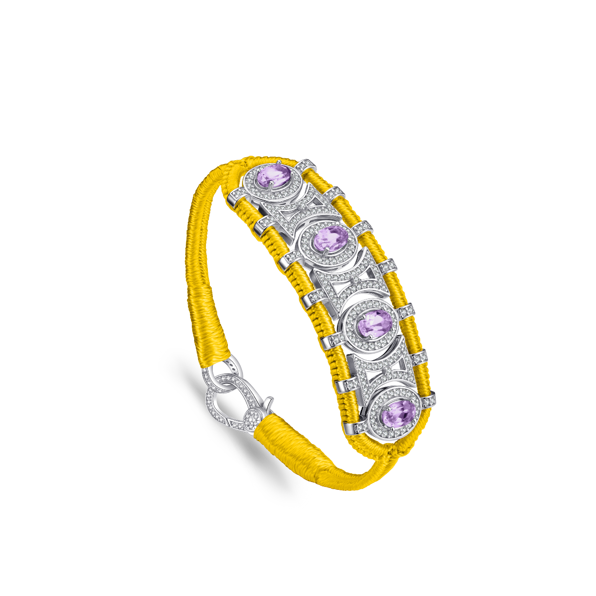Olinda yellow bracelet - Amethysts