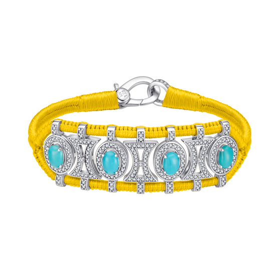 Bracelet Olinda jaune - turquoises