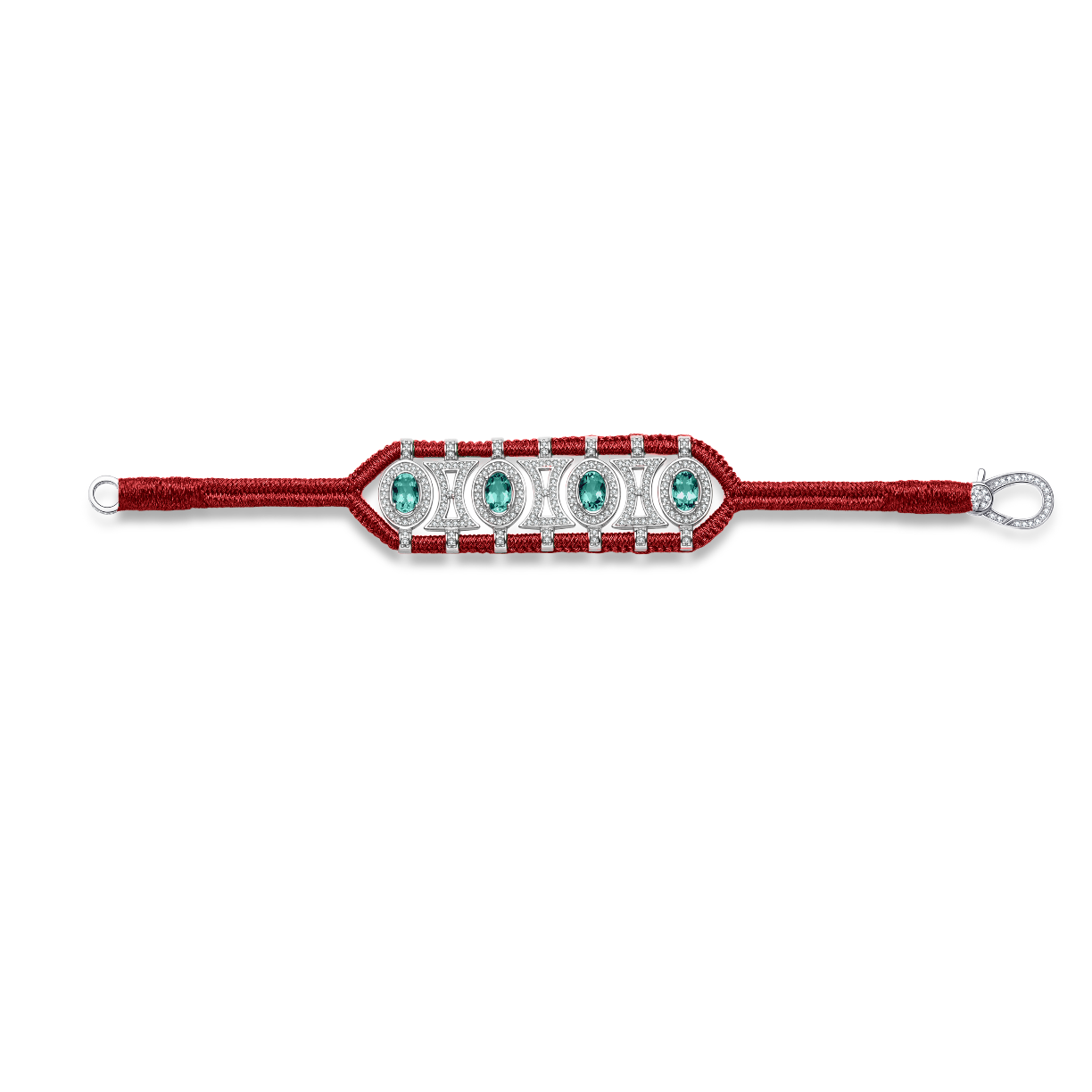 Olinda lipstick bracelet - Emeralds