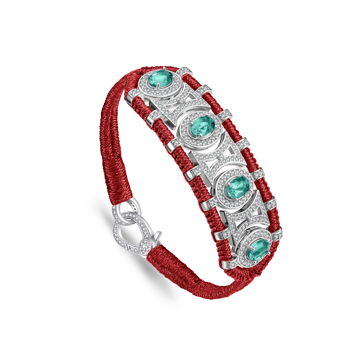 Olinda lipstick bracelet - Emeralds