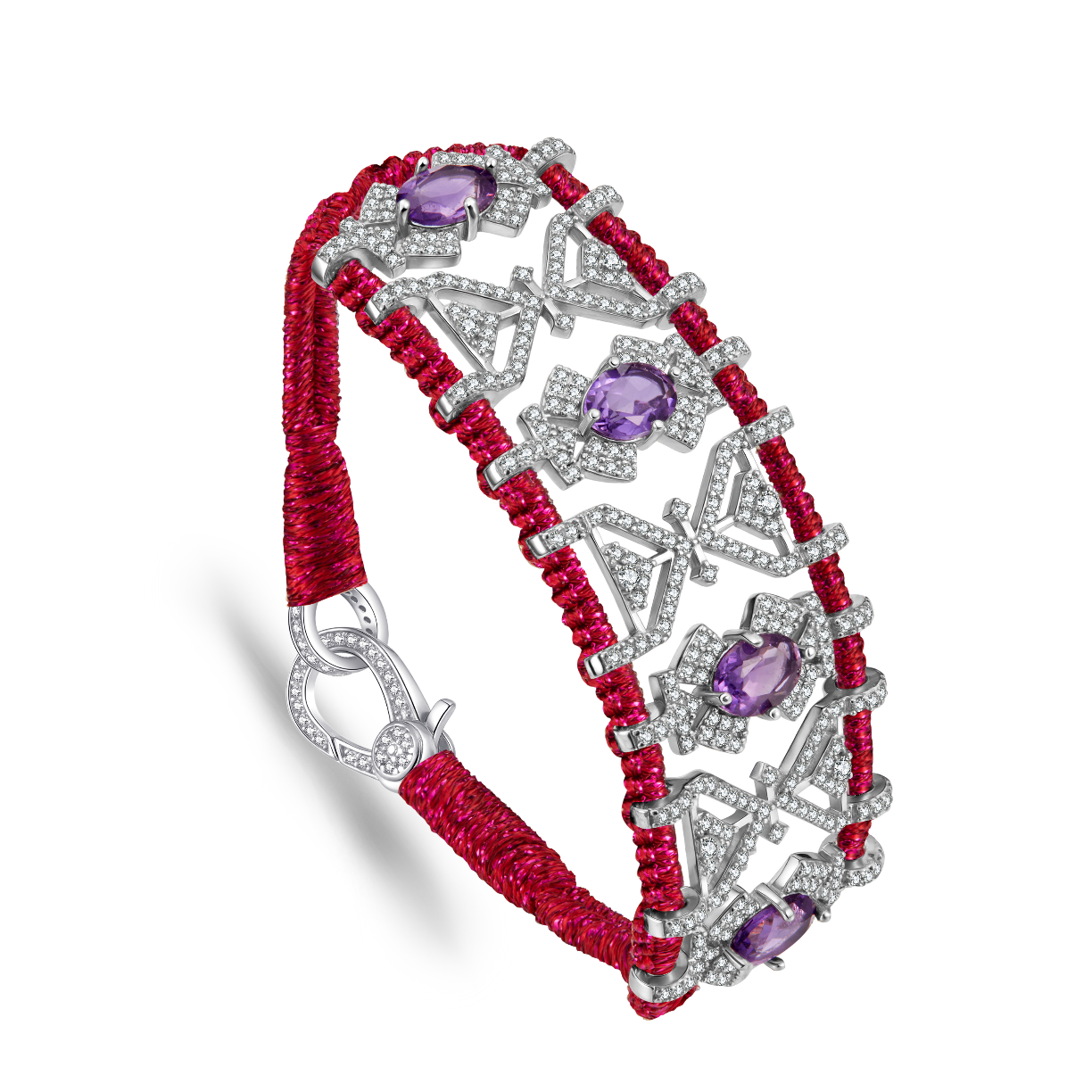 Bracelet Fortalezza Cherry - Amethysts