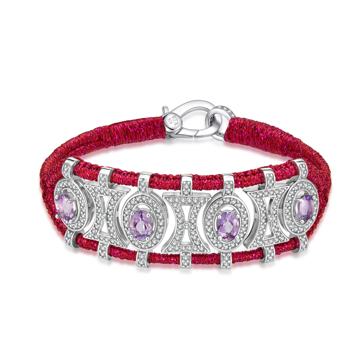 Olinda cherry bracelet - Amethysts