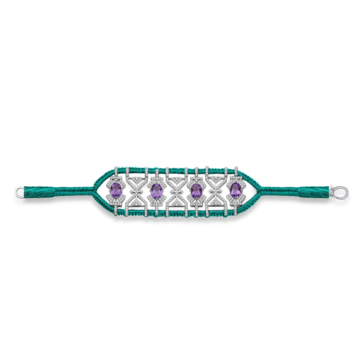 Bracelet Fortalezza Emerald - Amethysts