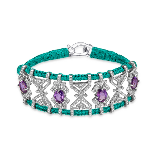 Bracelet Fortalezza Emerald - Amethysts