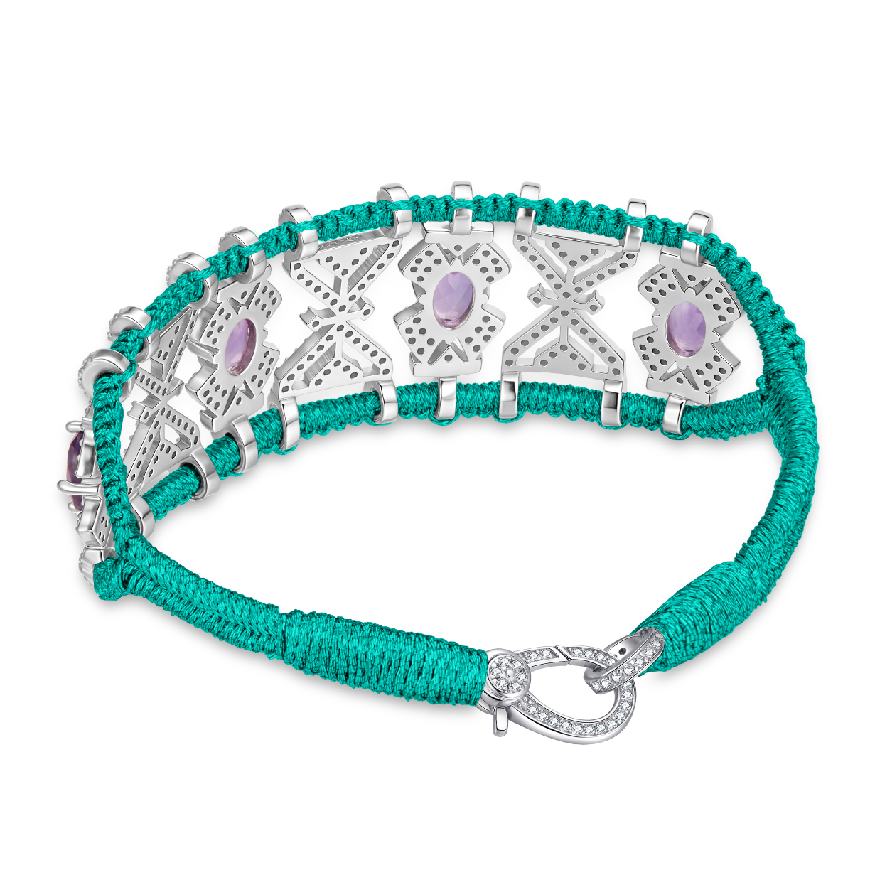 Bracelet Fortalezza Emerald - Amethysts