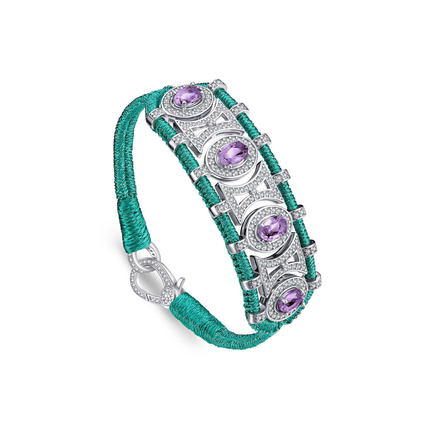 Olinda emerald bracelet - Amethysts