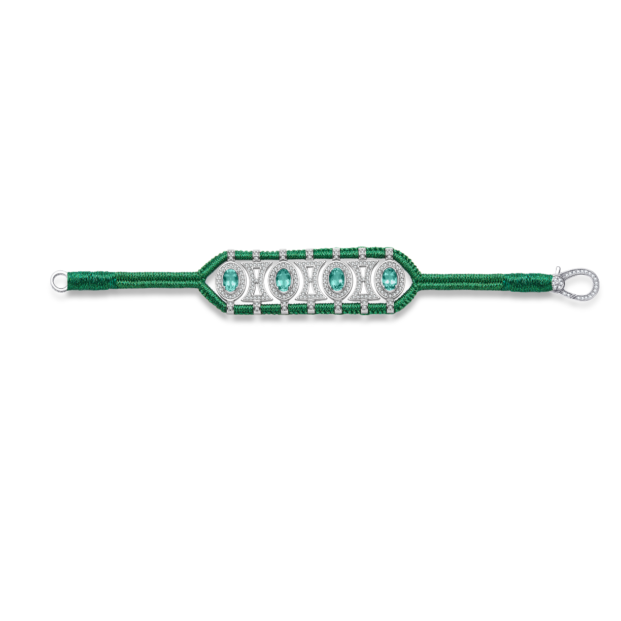 Olinda grass bracelet - Emeralds