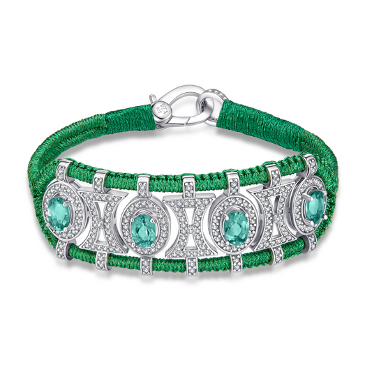 Olinda grass bracelet - Emeralds