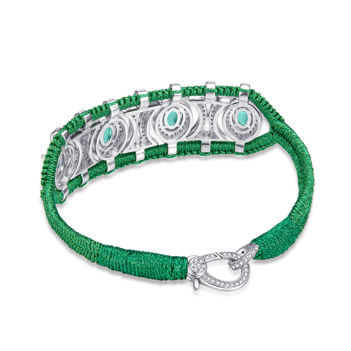 Olinda grass bracelet - Emeralds