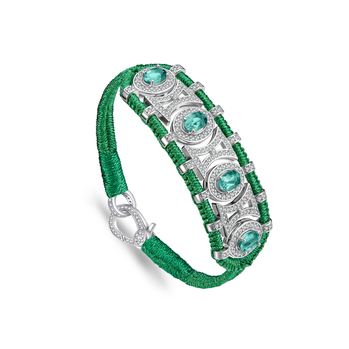 Olinda grass bracelet - Emeralds