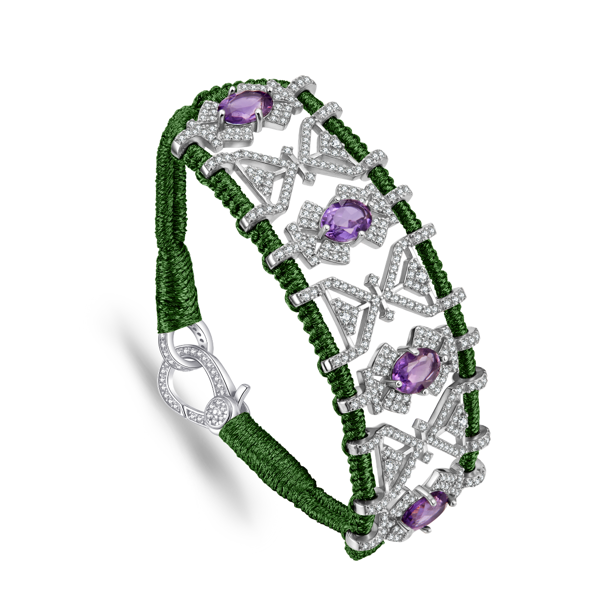 Bracelet Fortalezza Pine - Amethysts