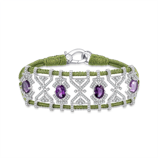 Bracelet Fortalezza Lime - Amethysts