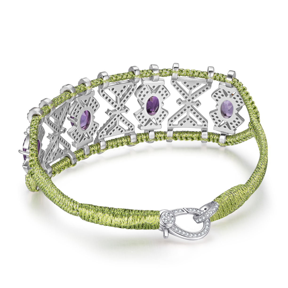 Bracelet Fortalezza Lime - Amethysts