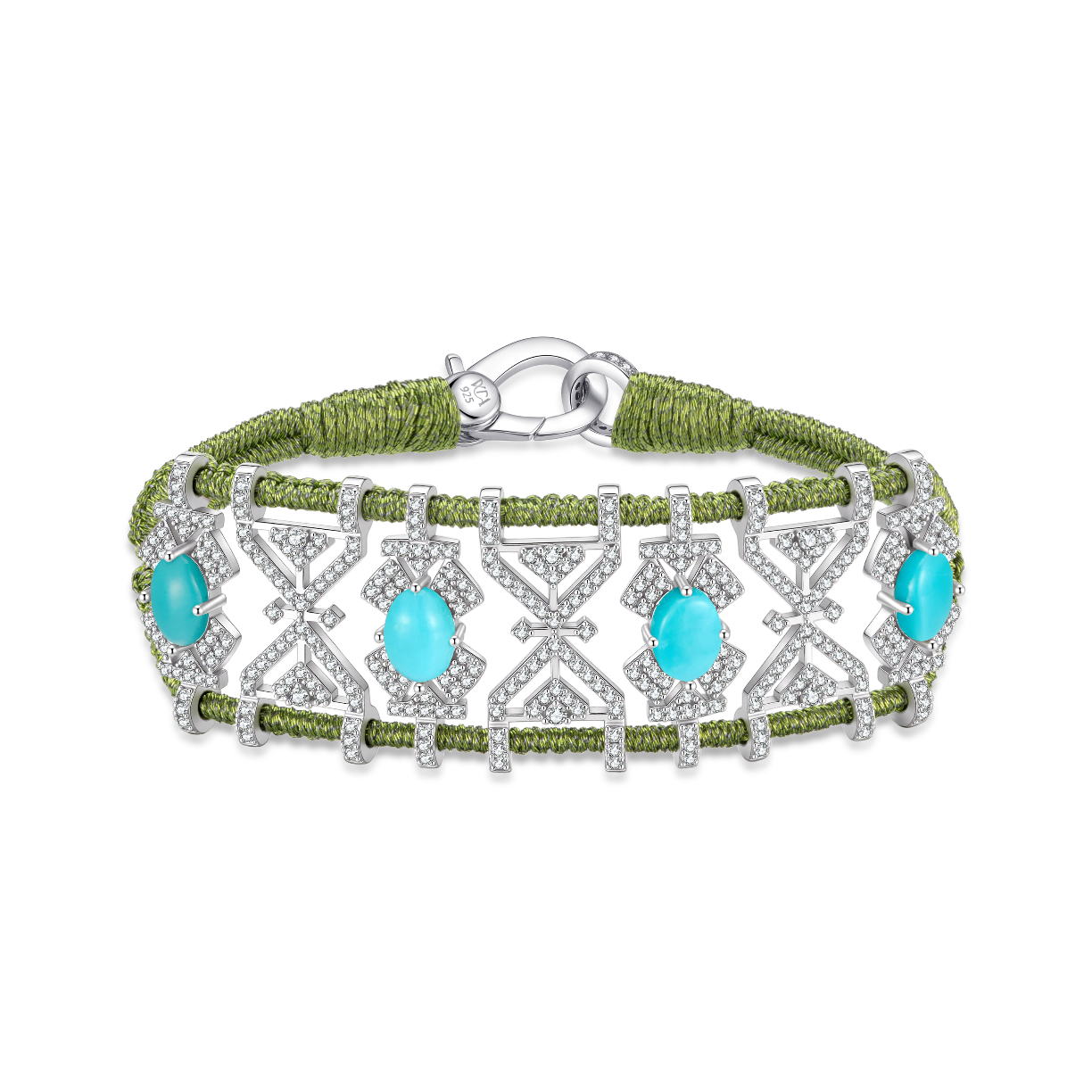 Bracelet Fortalezza Lime - Turquoises