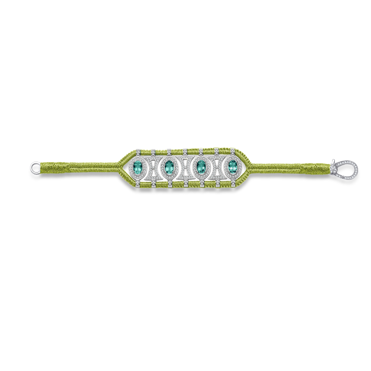 Olinda lime bracelet - Emeralds