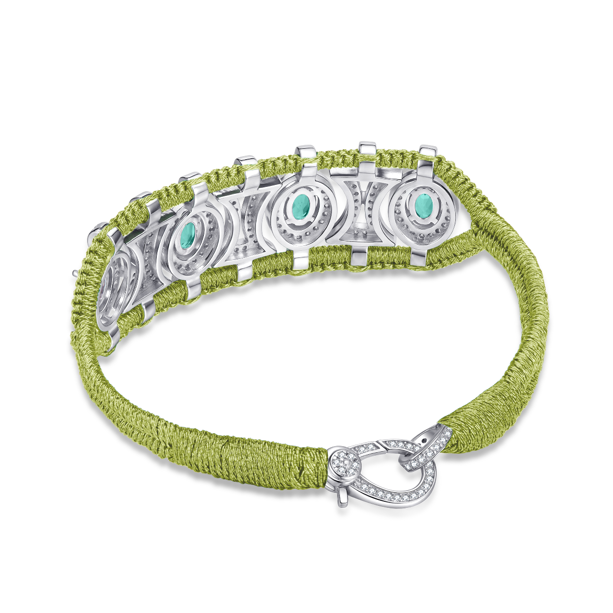 Olinda lime bracelet - Emeralds