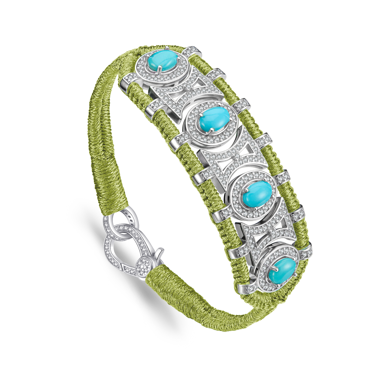 Bracelet Olinda lime - Turquoises