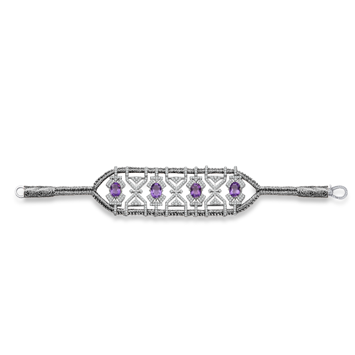 Bracelet Fortalezza Gun - Amethysts
