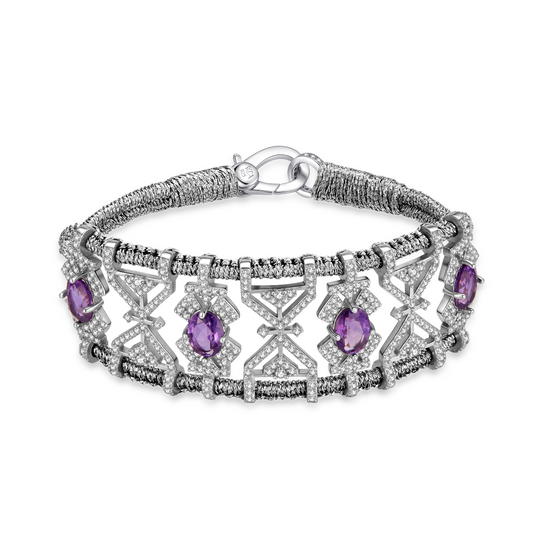 Bracelet Fortalezza Gun - Amethysts