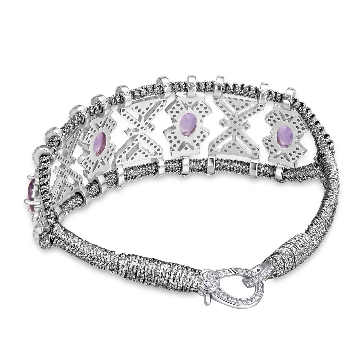 Bracelet Fortalezza Gun - Amethysts