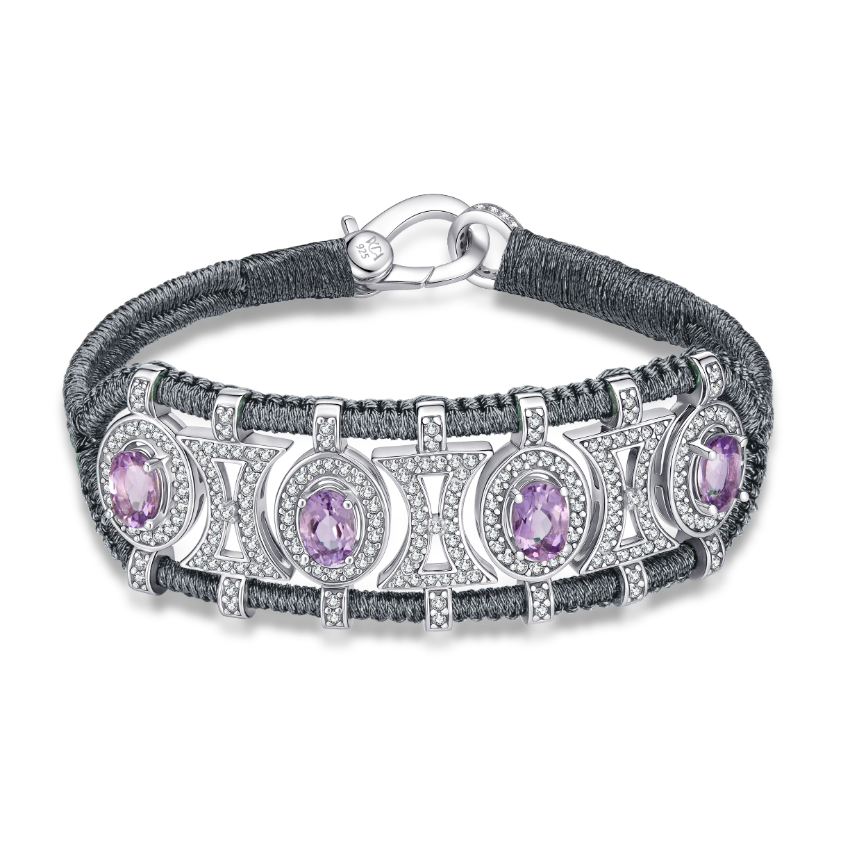 Olinda gun bracelet - Amethysts