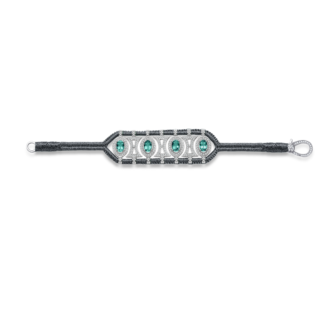 Olinda gun bracelet - Emeralds