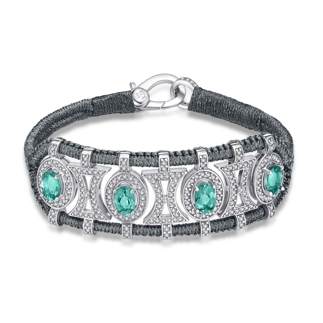 Olinda gun bracelet - Emeralds
