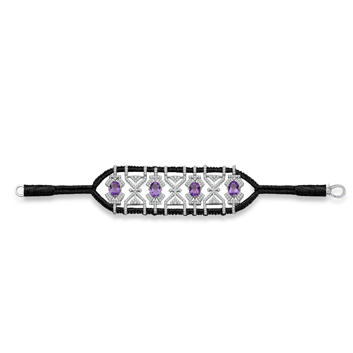 Bracelet Fortalezza Dark black - Amethysts