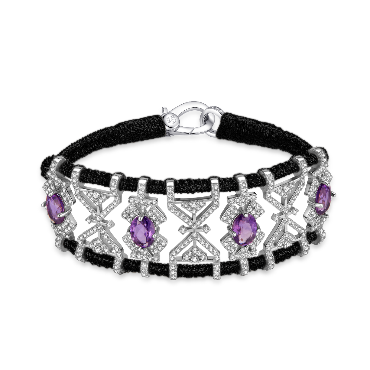 Bracelet Fortalezza Dark black - Amethysts