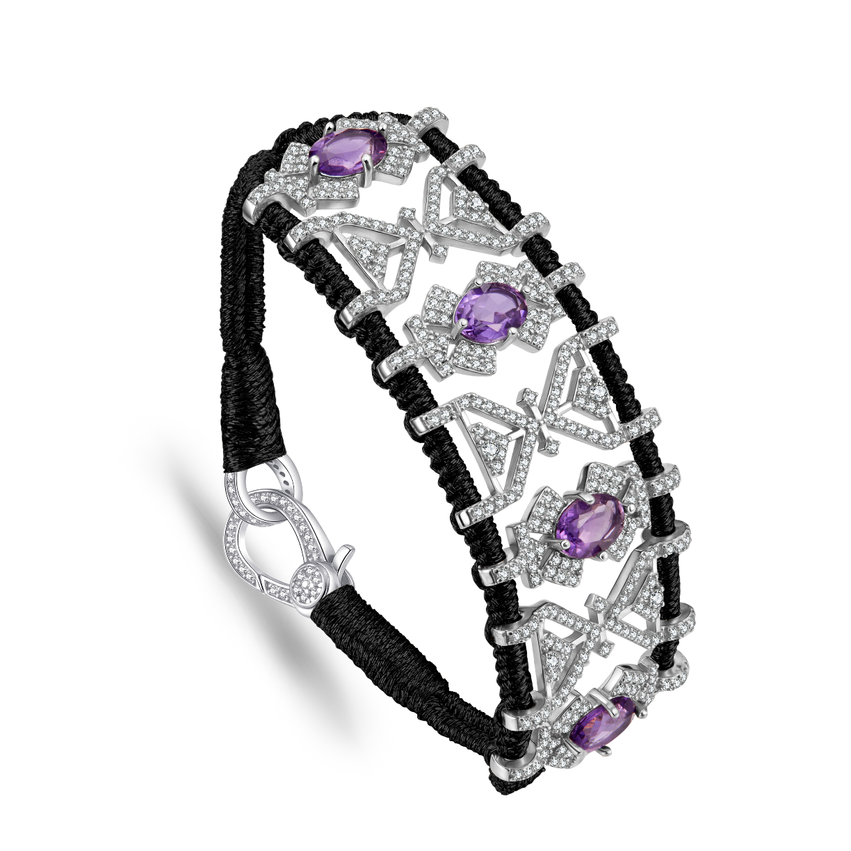 Bracelet Fortalezza Dark black - Amethysts