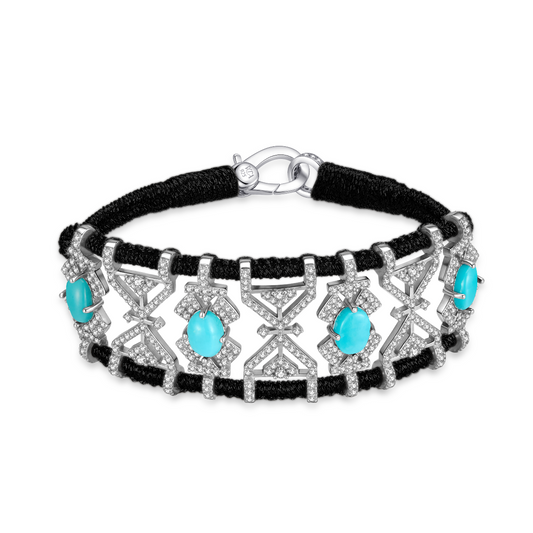 Bracelet Fortalezza Dark Black - Turquoises