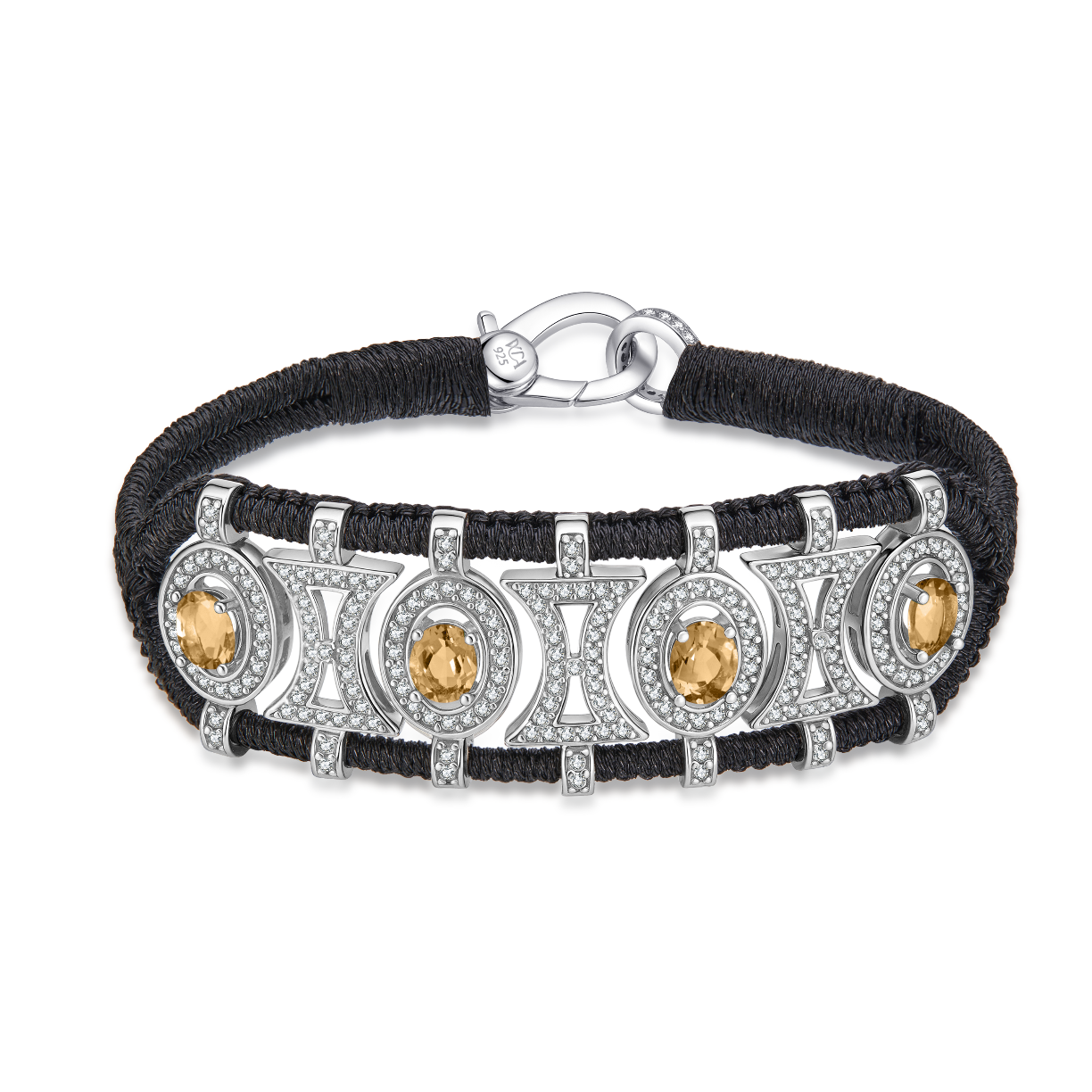 Olinda dark black bracelet - Citrines