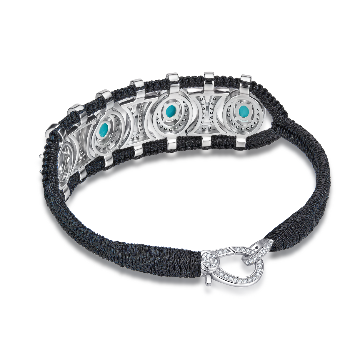 Olinda dark black bracelet - Turquoises