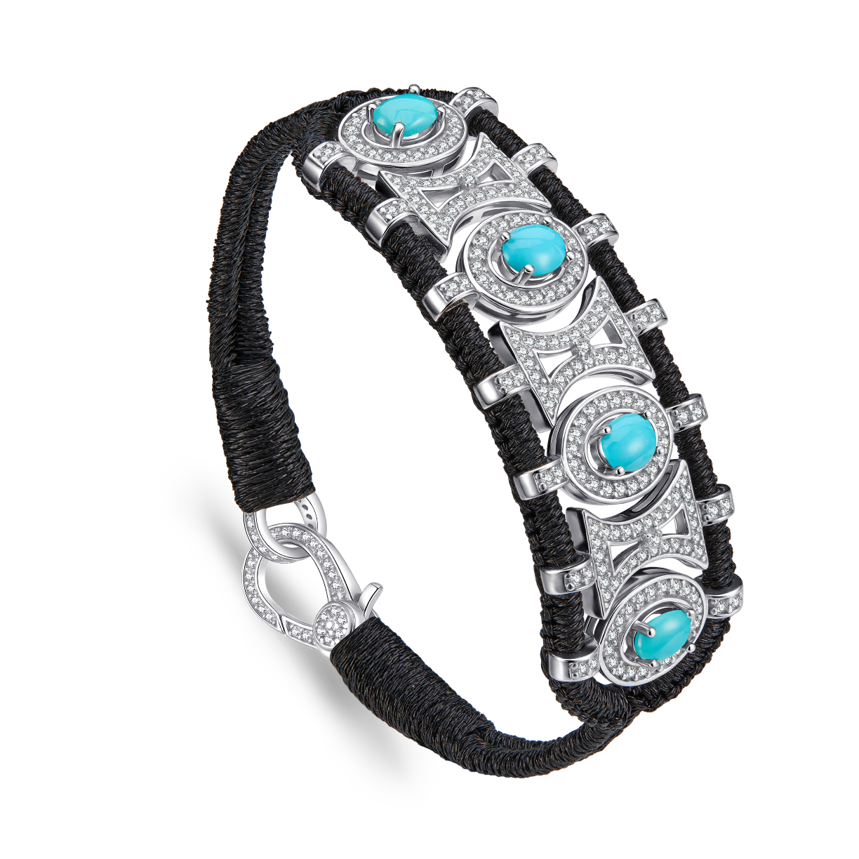 Olinda dark black bracelet - Turquoises