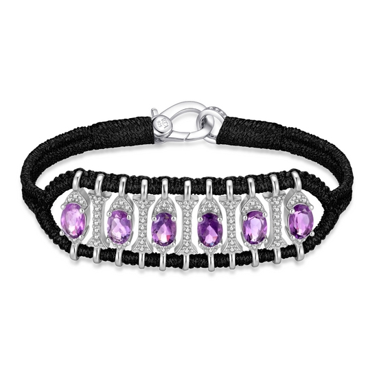Teresina dark black bracelet - Amethyst