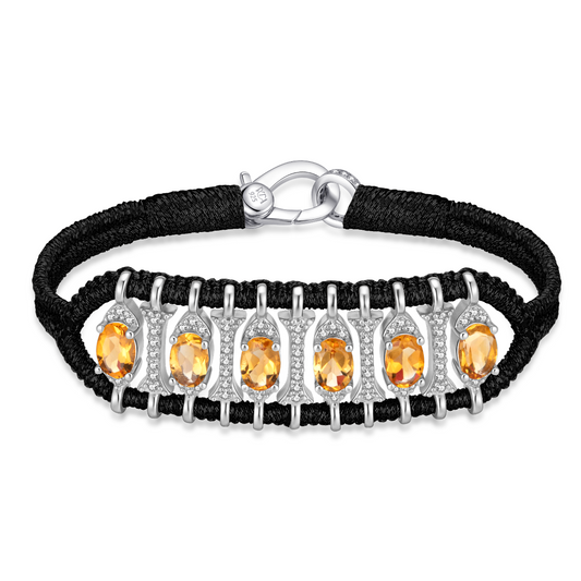 Teresina dark black  bracelet - Citrine