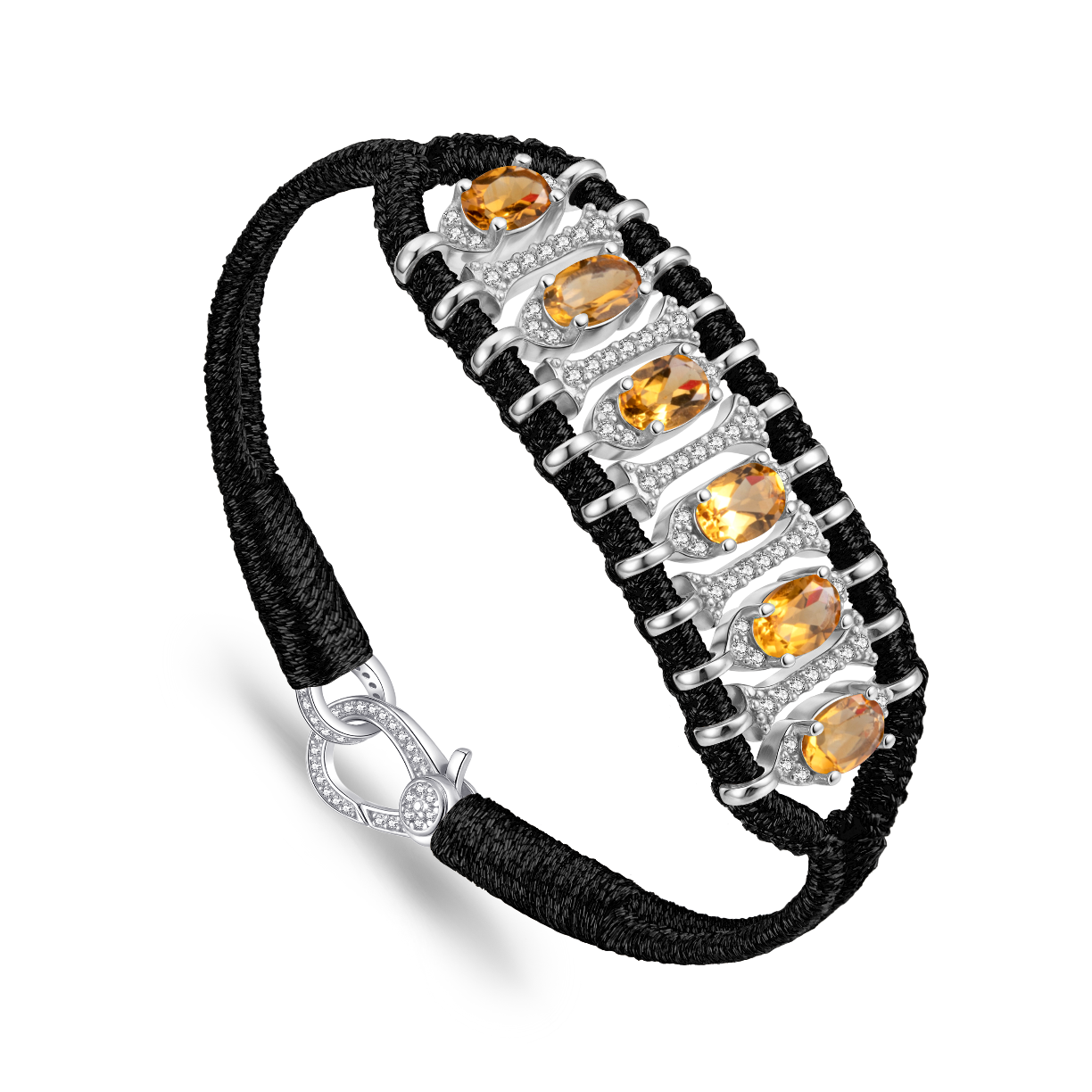 Teresina dark black  bracelet - Citrine