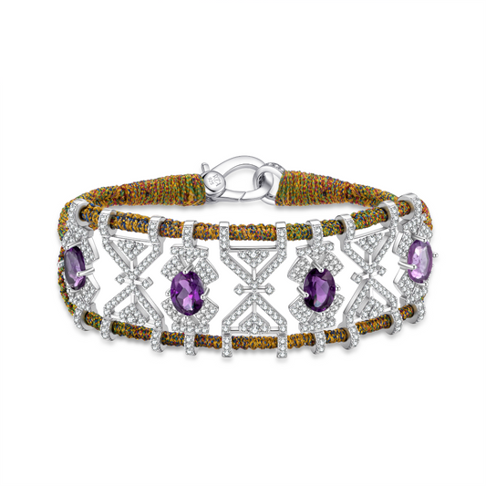Bracelet Fortalezza Yellow Shanti - Amethysts