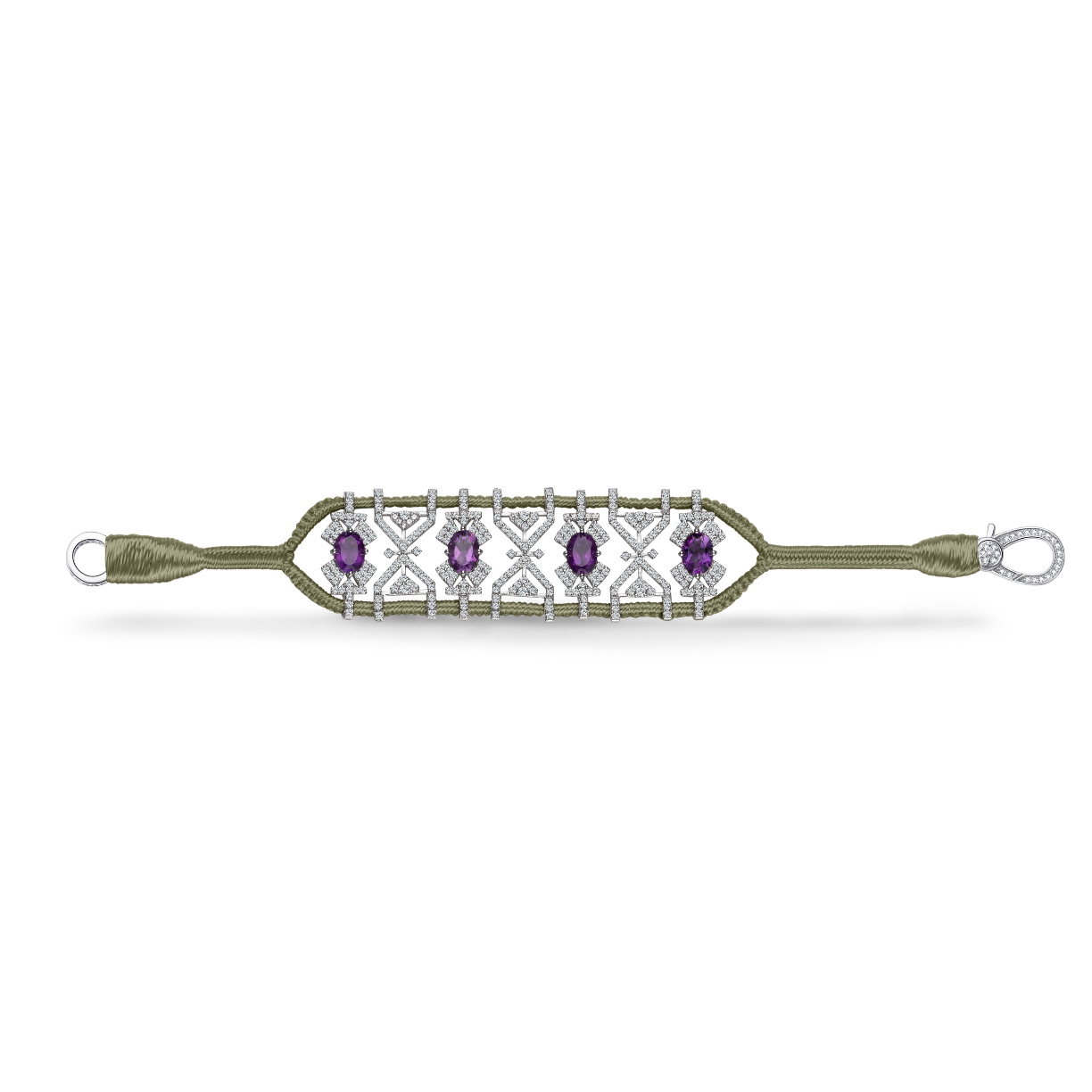 Bracelet Fortalezza Moss - Amethysts