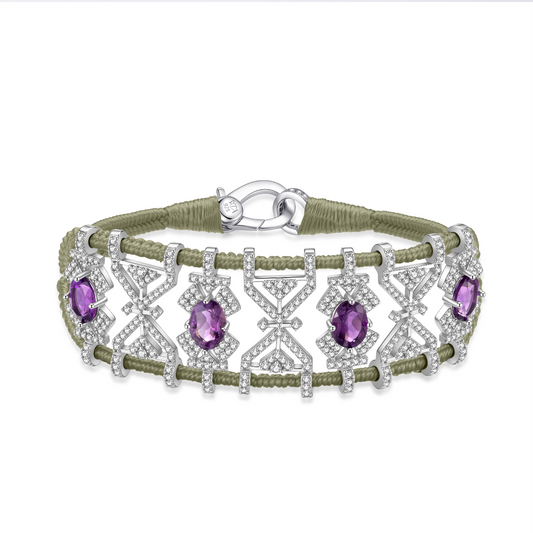 Bracelet Fortalezza Moss - Amethysts