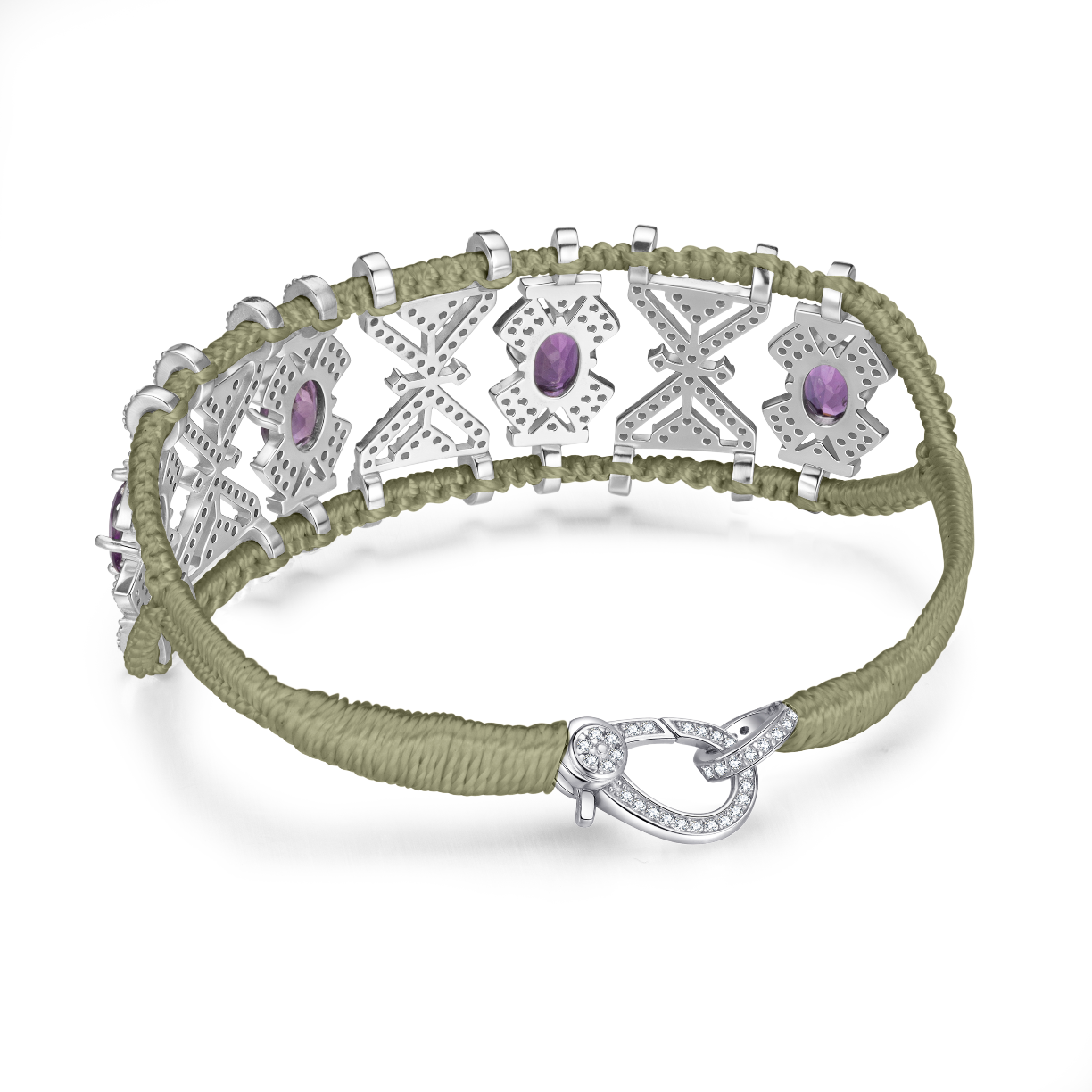 Bracelet Fortalezza Moss - Amethysts